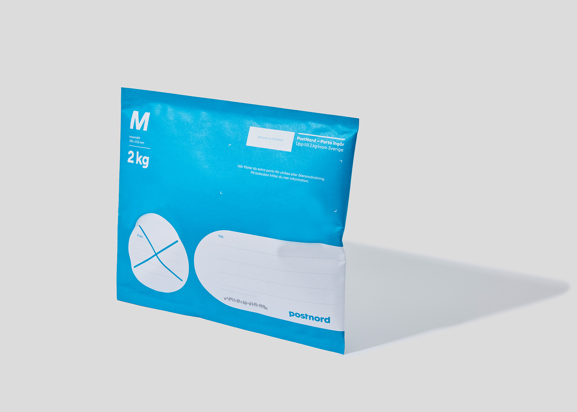 Stående blå påse framsida